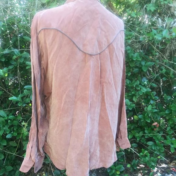 Prairie Fire Western Rodeo Shirt Size Large Rust - Picture 3 of 7